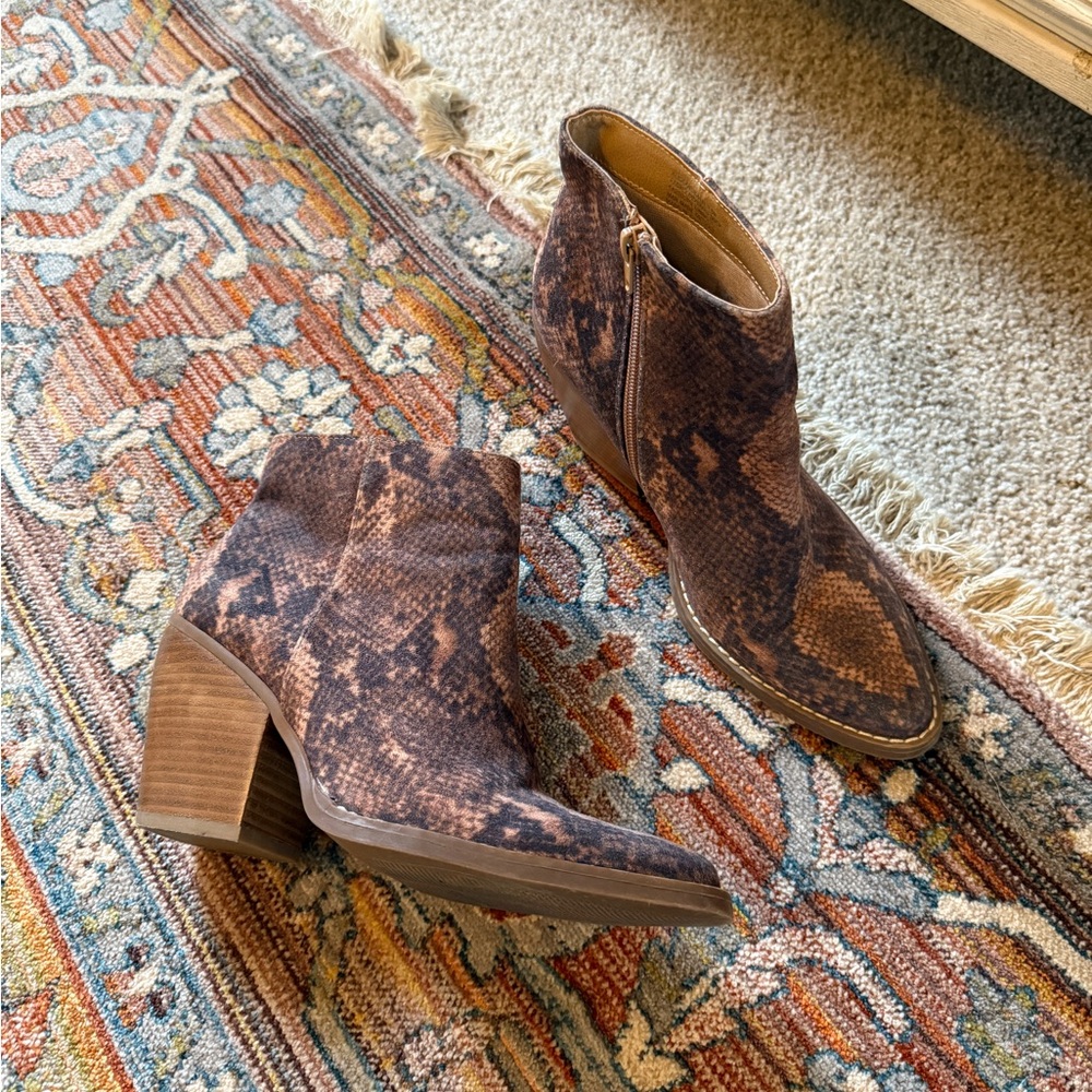 Snake Print Booties
